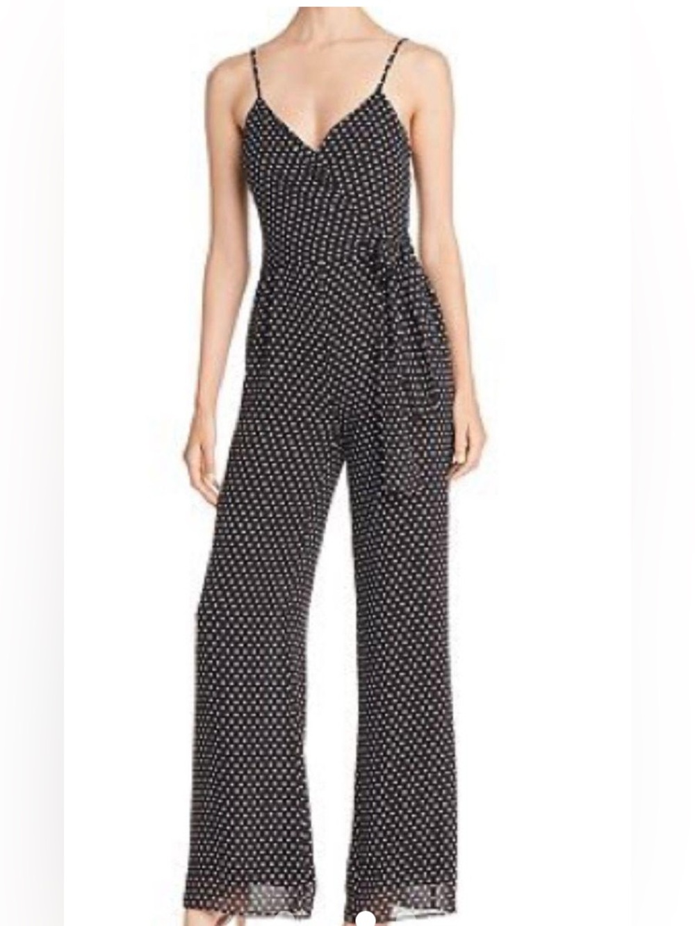 MICHAEL Michael Kors Black & White SMAPolka Dot Maxi Classic Romper SIZE S